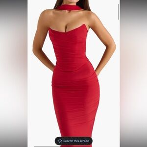Elegant Red Women's house of cb top and skirt.